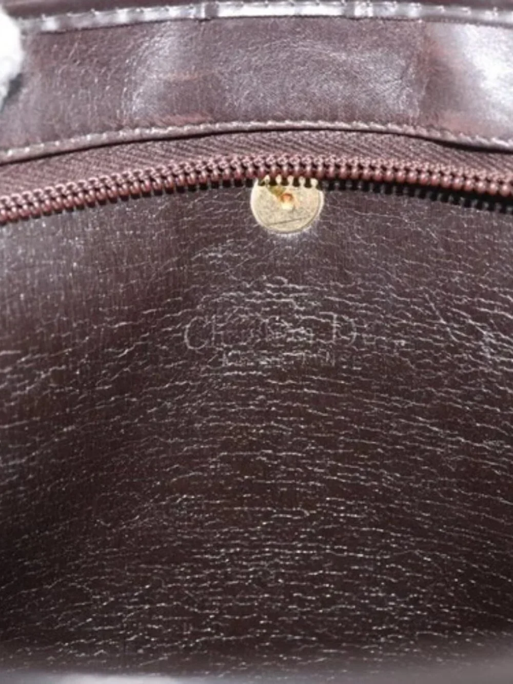 Christian Dior Trotter Canvas Shoulder Bag Gold Beige Auth 179906